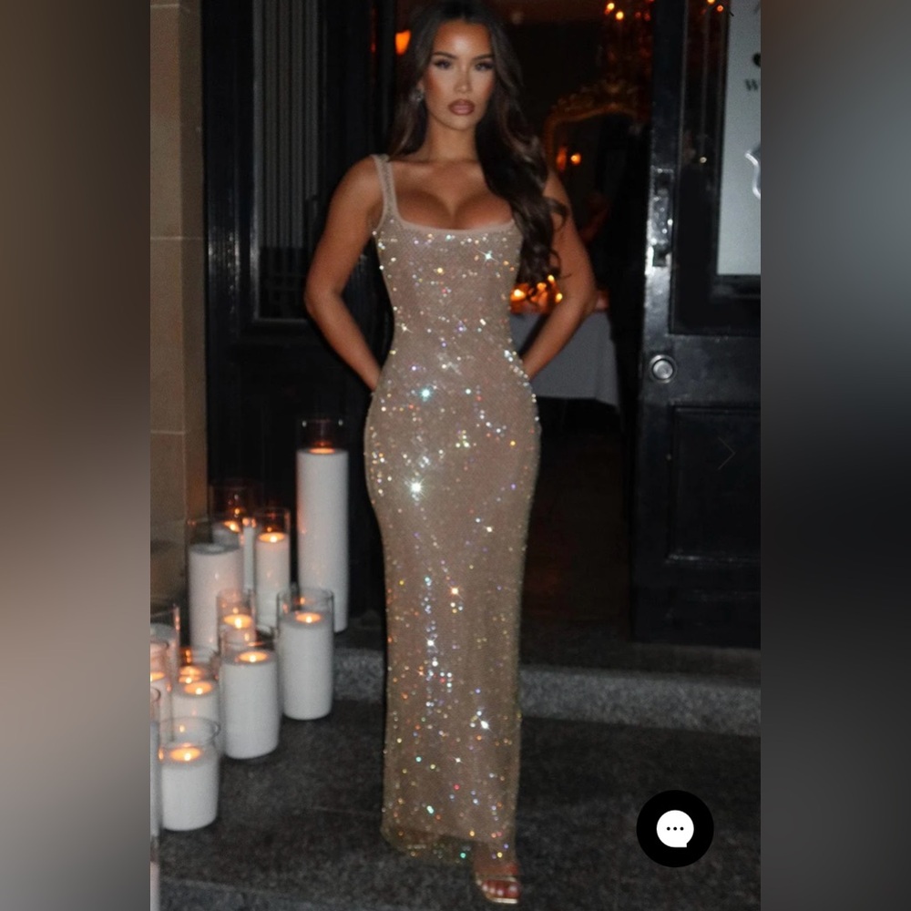 Baby boo Petra Maxi Dress Gold XS
